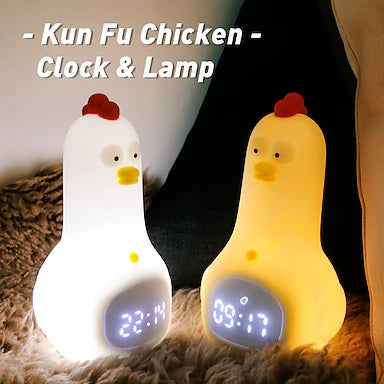 Nursery Smart Night Light for Kids Gift Kun Fu Chicken Silicone With Sleeping