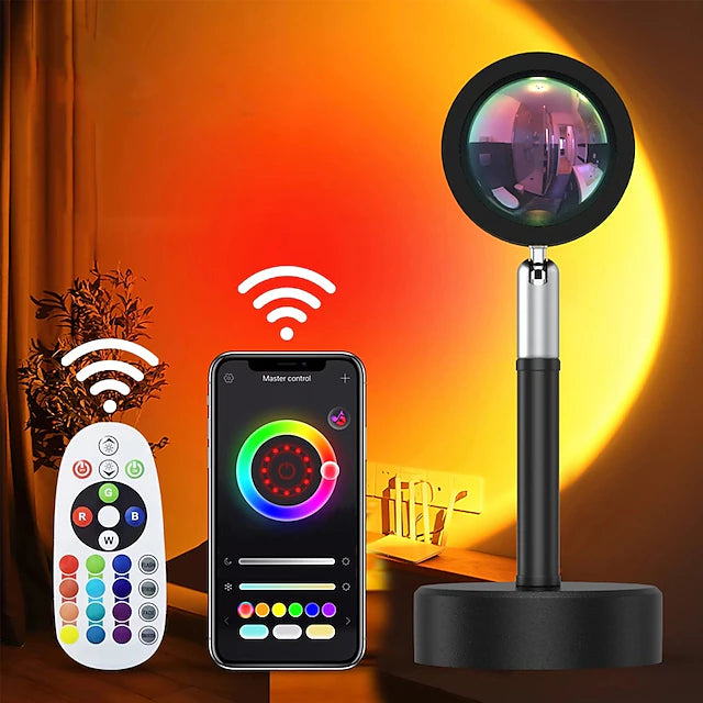 RGB Sunset Lamp Remote Control 16 Colors Remote App Bluetooth