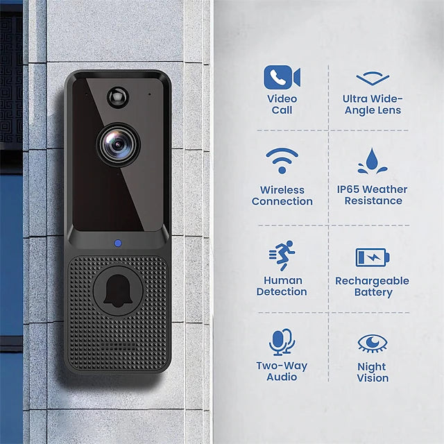 Wireless Doorbell Camera with Chime Smart Video Doorbell Camera with Motion