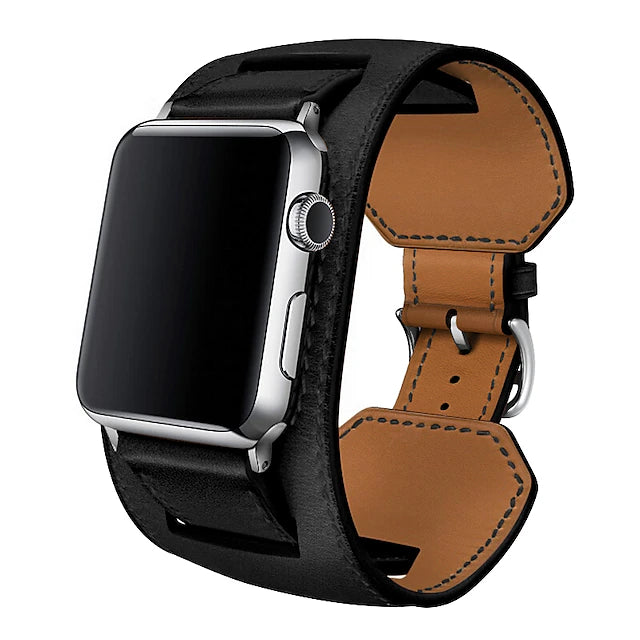 Genuine Leather Smart Watch Band Compatible with Apple iWatch 49mm 45mm 44mm 42mm 41mm 40mm 38mm Sreies Ultra SE 8 7 6 5 4 3 2 1 for Smartwatch