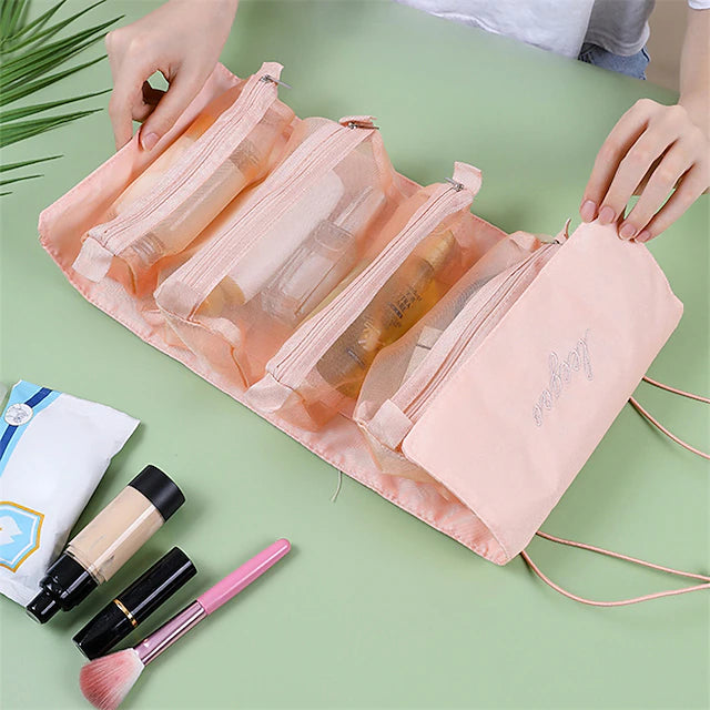 Travel Cosmetic Bag Women Mesh Make Up Box Bags Beautician Toiletry Makeup Brushes
