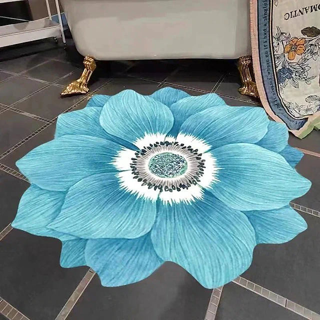 Flower Carpet Chinese Style Lotus Floor Mat Special-Shaped Bedroom Bedside Blanket