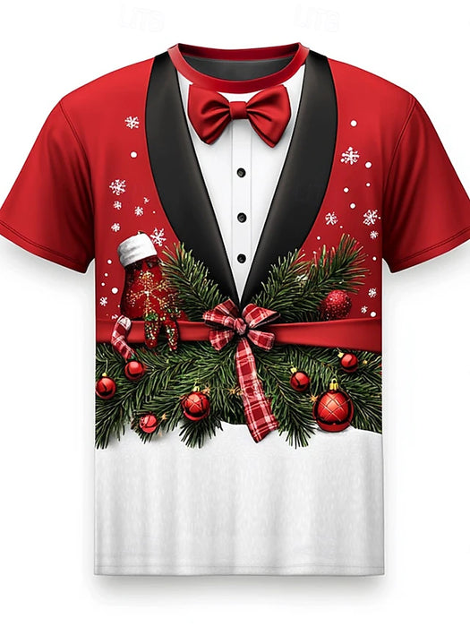 Christmas Men's Christmas Costume 3D T-shirts Tree Snowflake Fashion