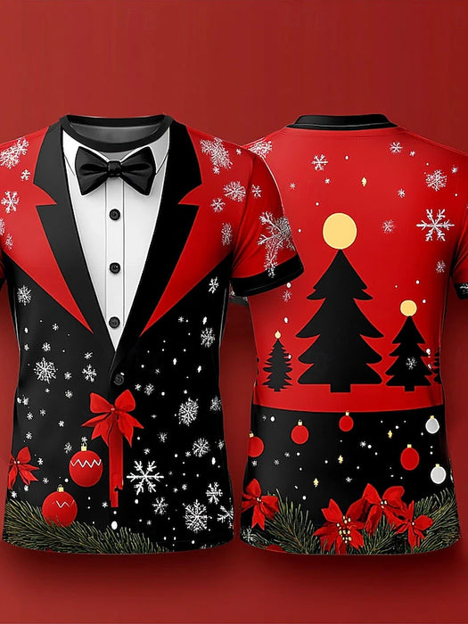 Christmas Men's Christmas Costume 3D T-shirts Tree Snowflake Fashion