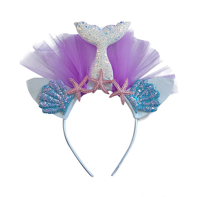 Kids Girls' Sweet Party / Birthday Mermaid Tail Animal Polyester Hair Accessories / Headband Blue / Purple / Blushing Pink One-Size
