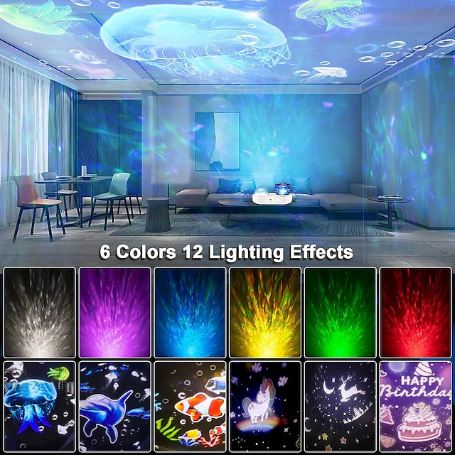 3D Galaxy Ocean Projector Kids Night Lights 12 Pieces Themed Movie