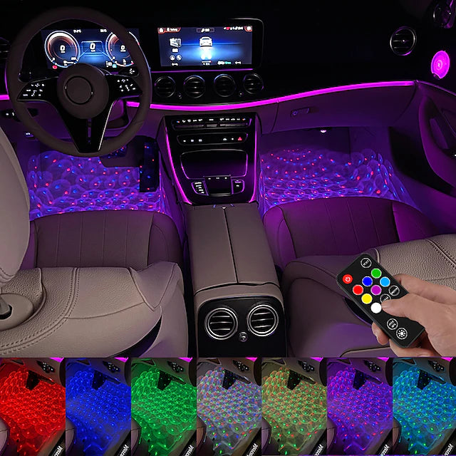 Car LED Starry Ambient Light USB Remote Music Control Multiple Modes