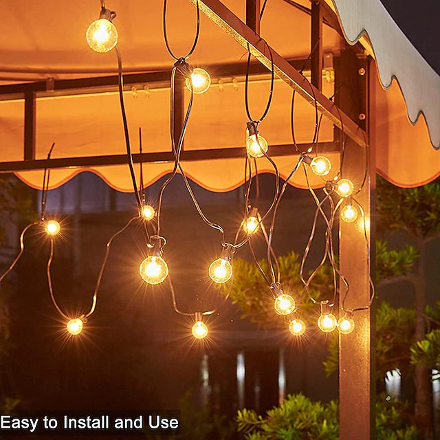 3m G40 Globe String Lights Outdoor Hanging Patio Lights with 10 Clear Bulbs
