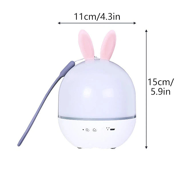 LED Projector Night Light Charging Rotating Projection Nightscape Lamp with Rabbit Ears
