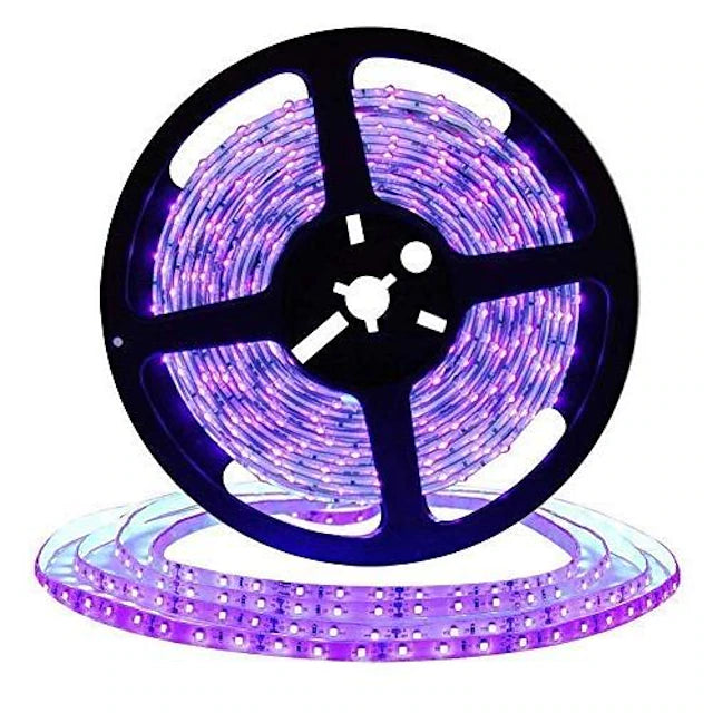 UV Black Light LED Strip Lights 16.4FT 5M Flexible 395-405nm 2835SMD 8mm Flexible
