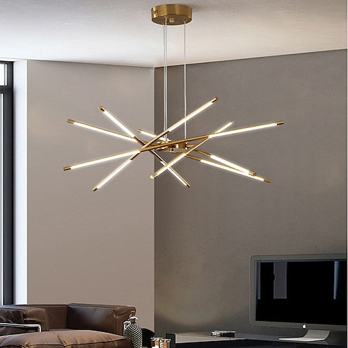 LED Pendant Light 80cm 8/12-Head Dimmable Metal Acrylic Sputnik Design for Dining Room