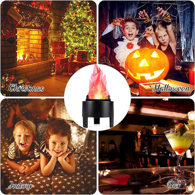 Halloween Lights LED Fake Fire Flame Light 3D Flickering Fire Flame