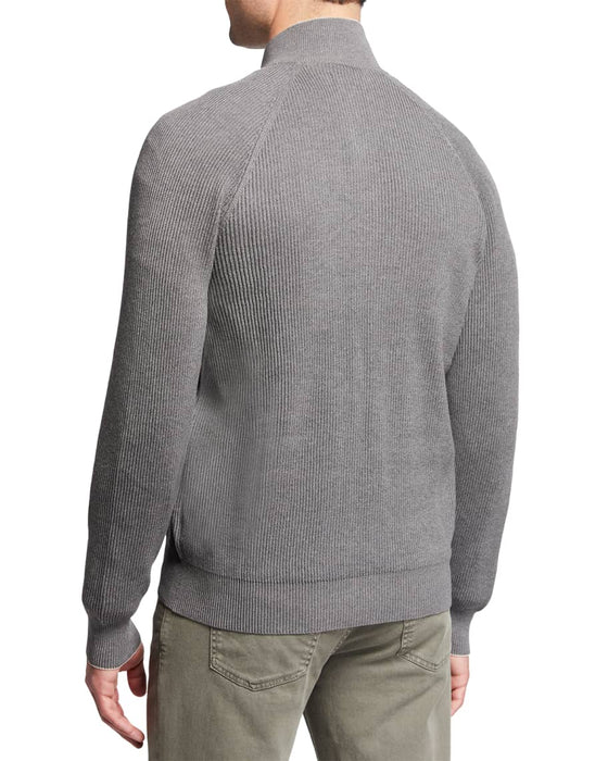 Men's Cardigan Sweater Zip Sweater Sweater Jacket Cropped Sweater Ribbed Knit Regular Zipper Side Pockets