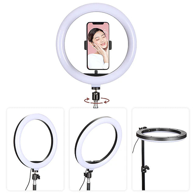 LED Selfie Ring Light Photography Video Light 26cm Phone Stand Tripod Fill Light