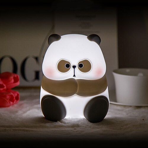 Panda Cute Night Light Silicone Animal Lamp USB Rechargeable Bedroom Atmosphere Light