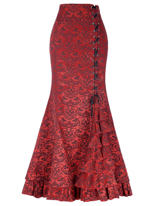 Women's Trumpet / Mermaid Long Skirt Maxi Polyester Black White Pink Red Skirts