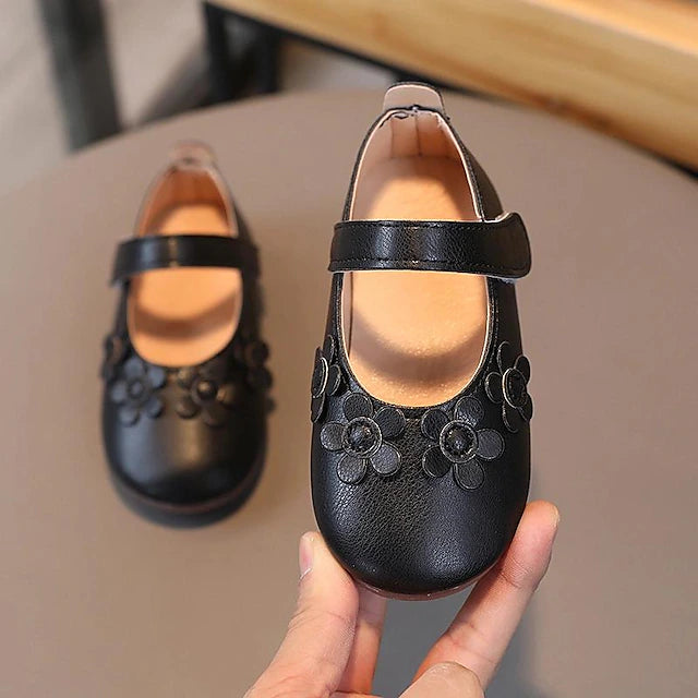 Boys Girls' Flats Daily PU Little Kids(4-7ys) Toddler(2-4ys) Daily Black White Brown Summer Spring Fall