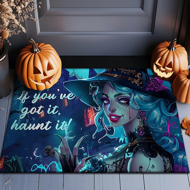 Halloween Decorations Doormat Witch Castle Kitchen Mat Floor Mat Non-Slip