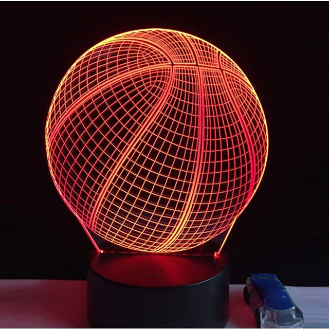 3D Basketball Night Light Optical Illusion Lamp with 7 Colors Changing Smart Touch