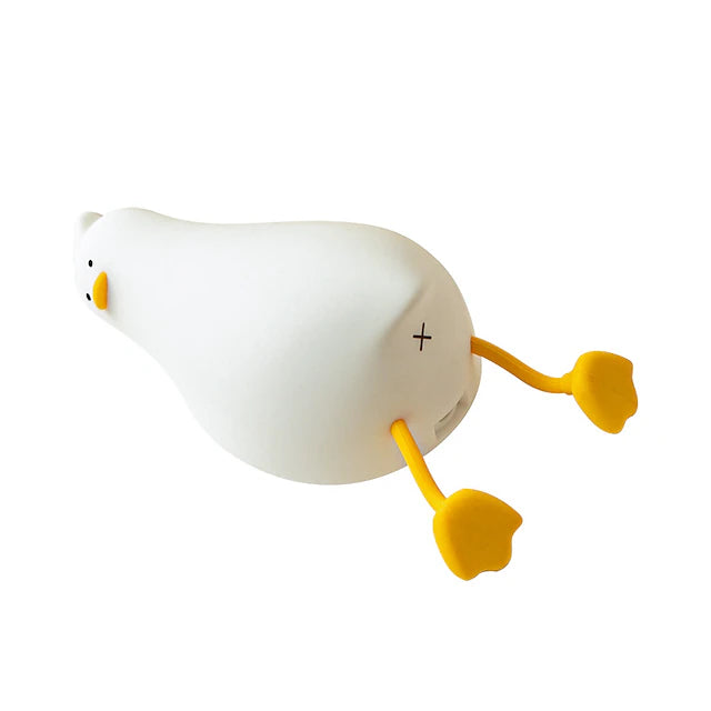 Benson Lying Flat Duck Night Light, LED Squishy Duck Lamp, Cute Light Up Duck,