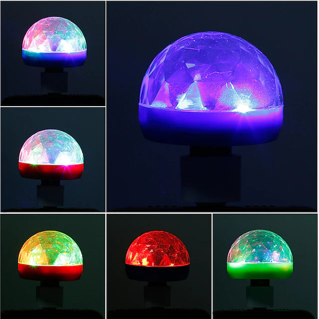 USB DJ Disco Light LED Party Lights Portable Crystal Magic Ball Colorful