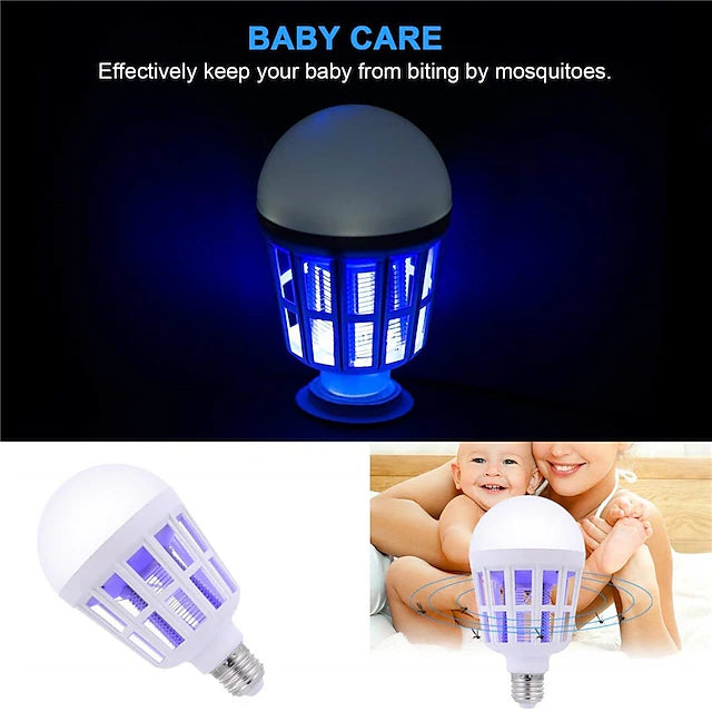 1PCS Electronic 2in1Mosquito Killer Lamp UV Led Bug Zapper Light Bulb Insect Trap Fly Killer