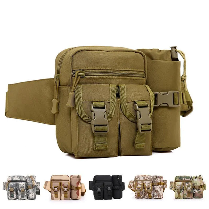 Tactical Men Waist Pack Nylon Hiking Water Bottle Phone Pouch Outdoor Sports
