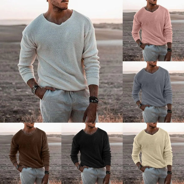 Men's Sweater Pullover Sweater Jumper Ribbed Knit Cropped Knitted