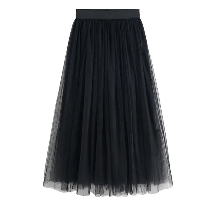 Breathable Ballet Skirts Ballroom Solid Tulle Women‘s Training Performance High Polyester Chiffon