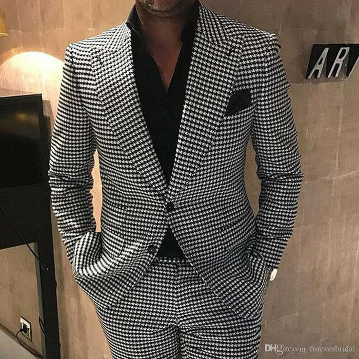 Black Men's Wedding Suits 2 Piece Solid Colored Standard Fit Single Breasted Two-buttons 2023
