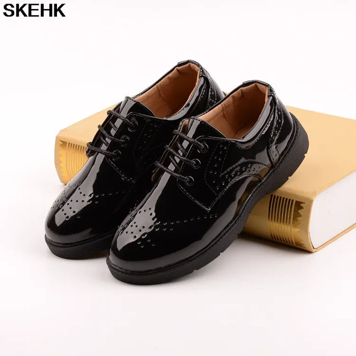 Boys Girls' Flats Daily Dress Shoes Casual School Shoes Patent Leather Waterproof Breathability Non-slipping