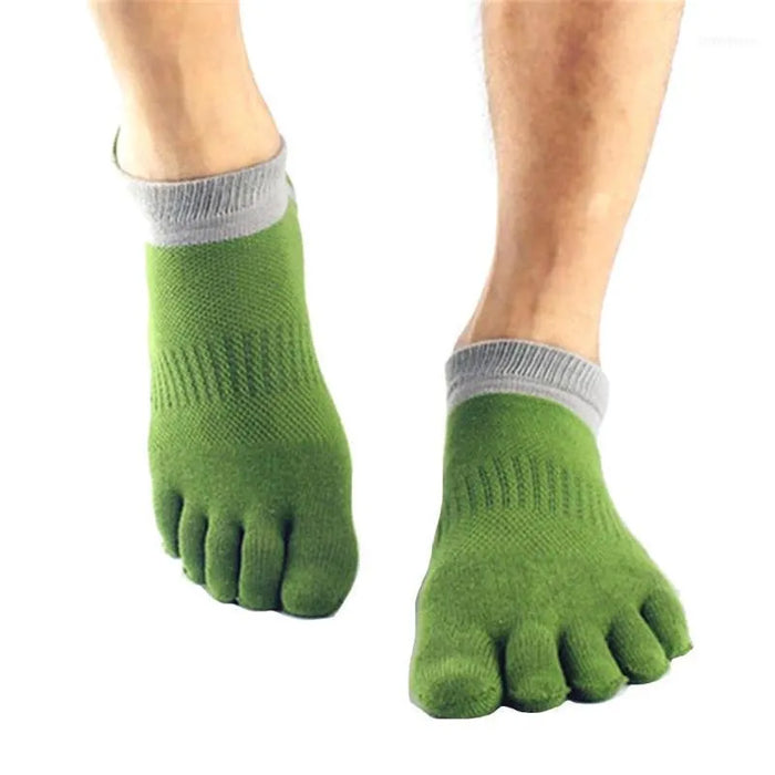 Men's 3 Pairs Ankle Socks Toe Socks Low Cut Socks Black White Color
