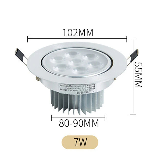 5pcs 7 W LED Spotlight LED Ceilling Light Recessed Downlight 7 LED Beads