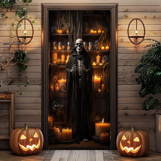 Halloween Door Decorations Skeletons Halloween Door Covers Door Tapestry Door Curtain