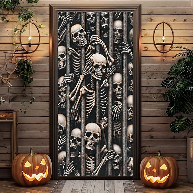 Halloween Door Decorations Skeletons Halloween Door Covers Door Tapestry Door Curtain