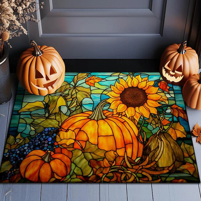 Halloween Decorations Doormat Pumpkin Sunflowers Kitchen Mat Floor