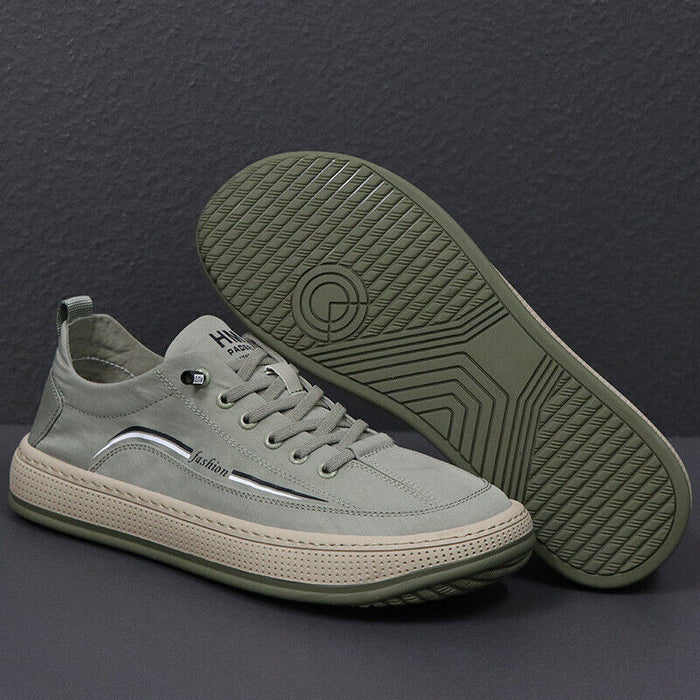 Men's Sneakers Platform Sneakers Walking Casual Outdoor Daily Canvas Breathable Elastic Band Black Green Gray Summer Spring