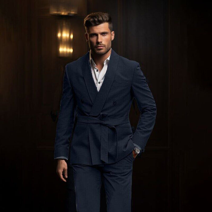 Light Blue Dark Green Brown Men's Wedding Prom Suits 2 Piece Solid Colored