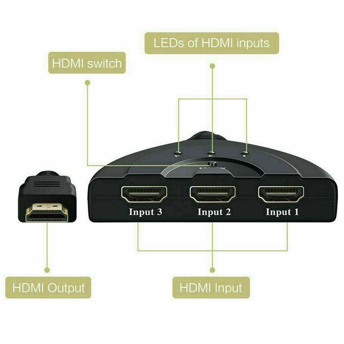 4K 3 In 1 HDMI Switch Cable Splitter HD HDMI2.0 HDMI-compatible Switch Adapter For PC TV Xbox