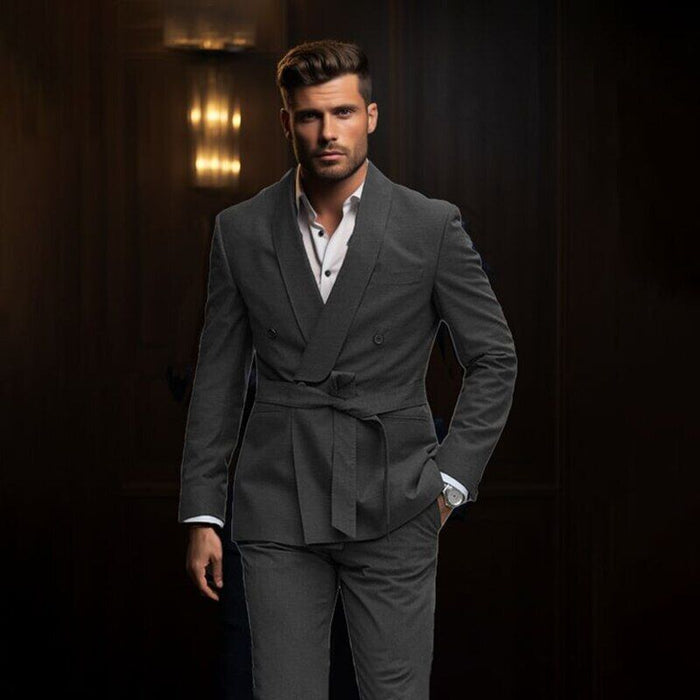 Light Blue Dark Green Brown Men's Wedding Prom Suits 2 Piece Solid Colored