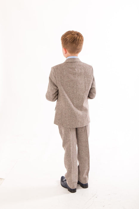 Wedding Four-piece Suit ( Coat Vest Shirt Pants Bow ) Kids Boys Ring Bearer Suits Long Sleeve