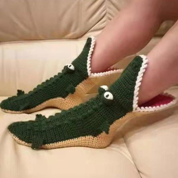 Cartoon Christmas Knitted Crocodile Socks New Home Floor Socks