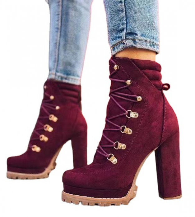 Women's Boots Heel Boots Daily Booties Ankle Boots Winter Pumps Round Toe