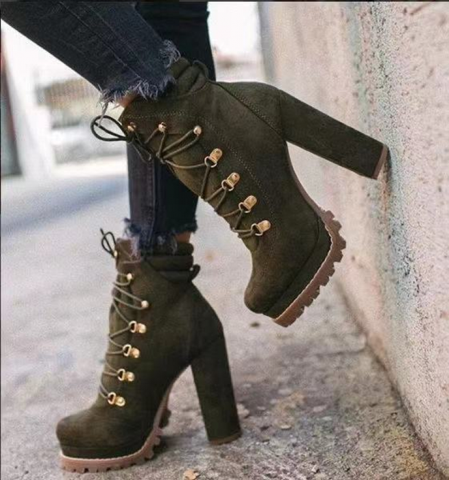 Women's Boots Heel Boots Daily Booties Ankle Boots Winter Pumps Round Toe