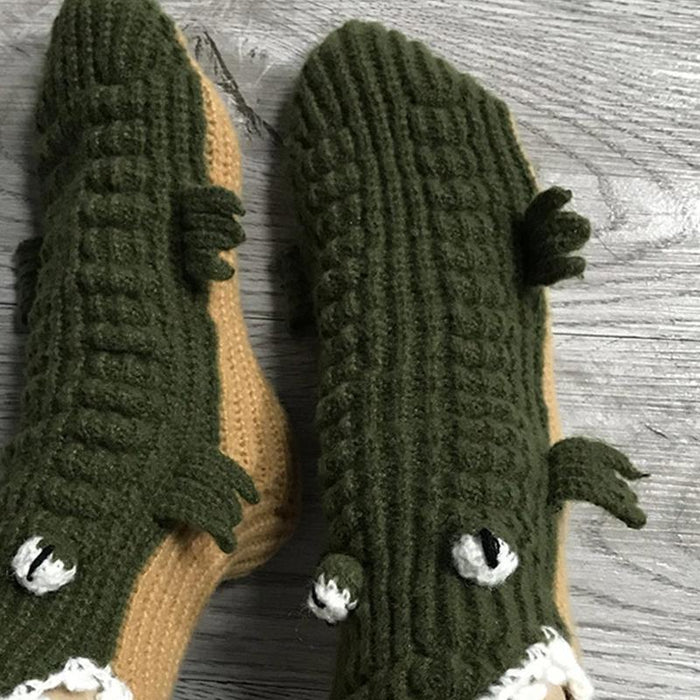 Cartoon Christmas Knitted Crocodile Socks New Home Floor Socks