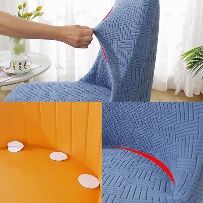 Dinning Chair Cover Stretch Chair Seat Slipcover Spandex with Elastic Bottom Protector for Dining Room