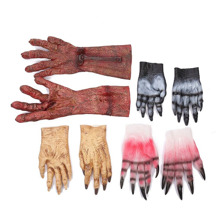 Halloween Makeup Party Props Tricky Horror Zombie Blood Gloves Cosplay Devil Vinyl Gloves