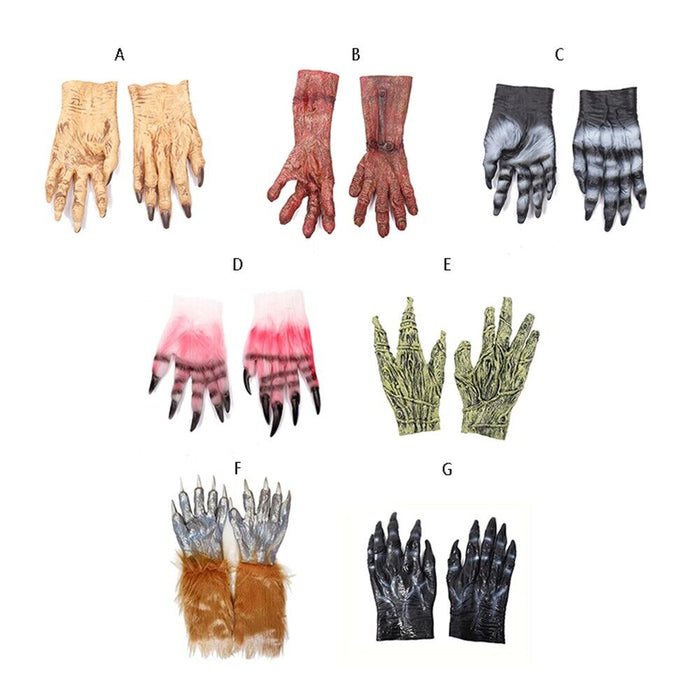 Halloween Makeup Party Props Tricky Horror Zombie Blood Gloves Cosplay Devil Vinyl Gloves