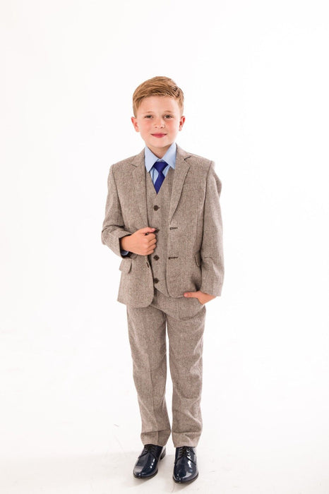 Wedding Four-piece Suit ( Coat Vest Shirt Pants Bow ) Kids Boys Ring Bearer Suits Long Sleeve