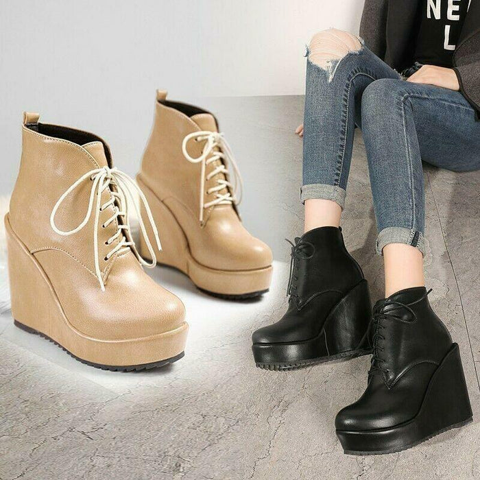 Women's Boots Platform Boots Height Increasing Shoes Daily Booties Ankle Boots Winter Buckle